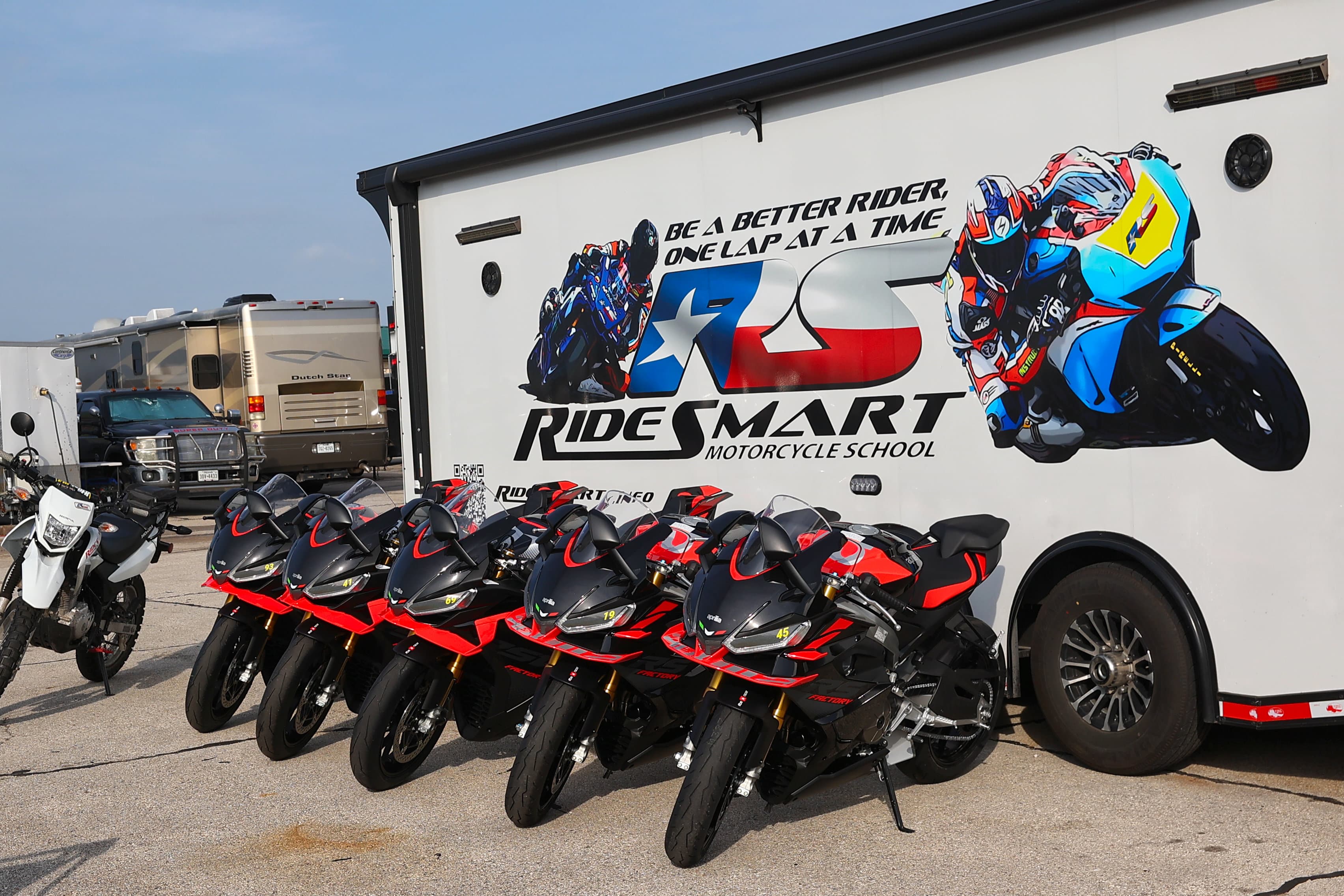 Aprilia motorcycle on track